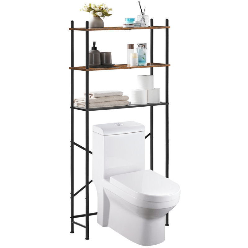 Rangement autoportant au-dessus de la toilette Rasmie, Rustic Brown/Black