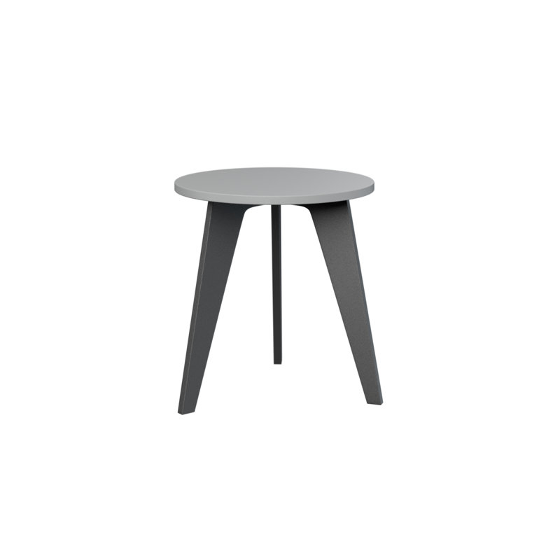 Berlin Gardens Nordic Round End Table, Fog, Matte Black