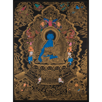 Bouddha dans la Varada Mudra (Brocadeless Thangka)