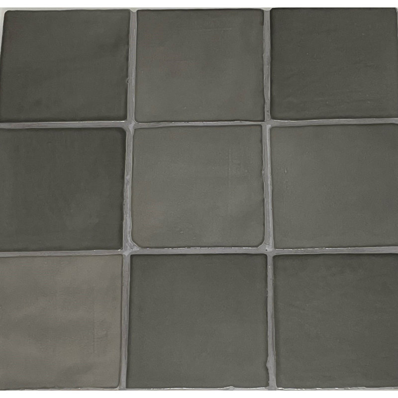 Carreau de céramique 4 "x 4" Zellige, Gris / foncé