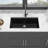 Quartz Kitchen Sink - 30" X 19" Black Granite Composite Workstation Undermount Kitchen Sink-121085662