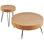Ensemble de tables basses rondes 2 pièces, table de salon industrielle 31,3 po avec 1 table de bout, tables basses et tables de bout faciles à assembler avec pieds en métal, pour le bureau, le salon et l’appartement