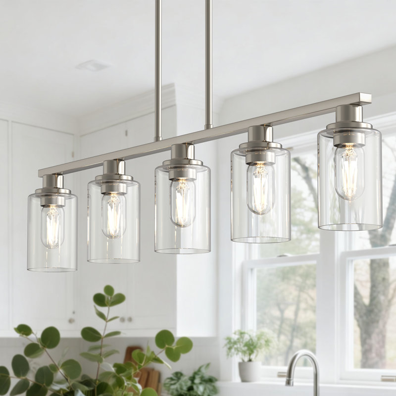 Luminaire suspendu pour îlot de cuisine 5 lumières 40In avec hauteur réglable