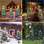 Guirlande lumineuse solaire pour sapin de Noël, ensemble de 2 guirlandes étanches avec 8 modes d'éclairage, pour jardin, allée, cimetière, cour, décoration de Noël