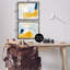 «Yellow Patchy Abstract», ensemble de 2 toiles flottantes encadrées par Victoria Barnes-465892804-456549520