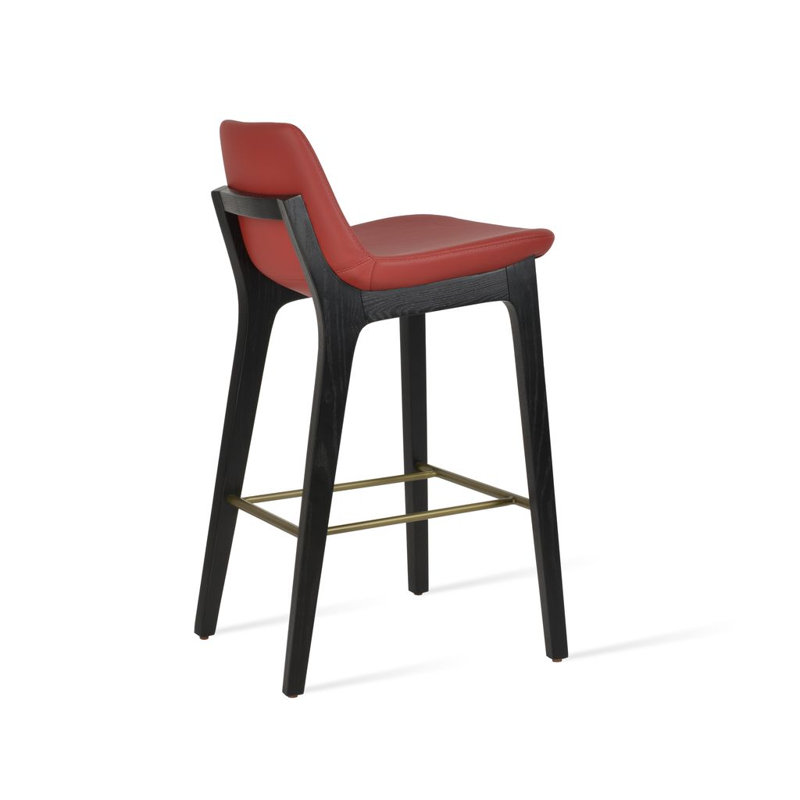 Pera HB Wood Counter, Counter Stool (24" Seat Height), D.red PPM