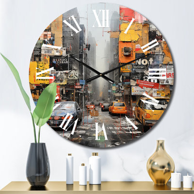 Horloge murale Urban Collage I