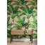 Rouleau de papier peint tropical à motif de feuilles de bananier rose amovible