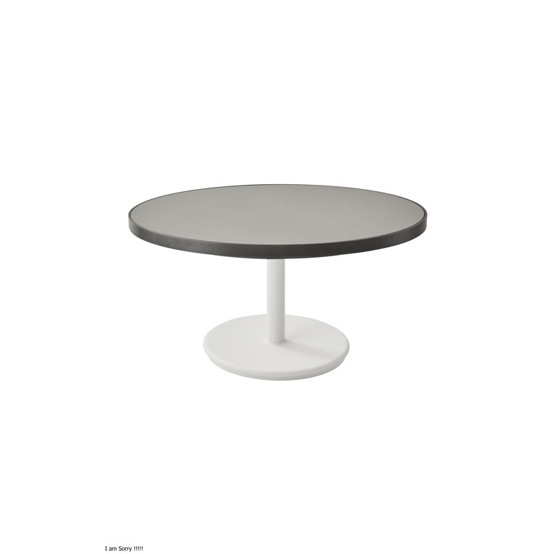 Outdoor Round Table, Lava Gray/Ceramic Light Gray, 29.6" W  x 29.6" L x 16" H