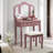 Sanlo Wooden Vanity Make Up Table And Stool Set, Rose Gold-639651789