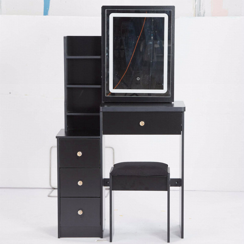 Tabouret de chevet 29,2 po, Noir