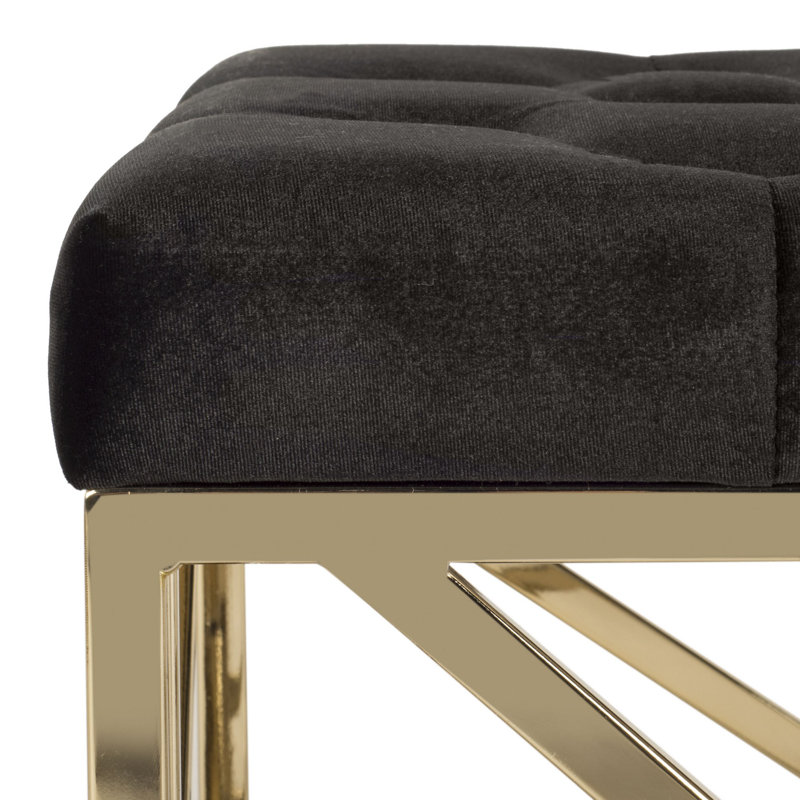 Namiko Velvet Upholstered Bench, Black