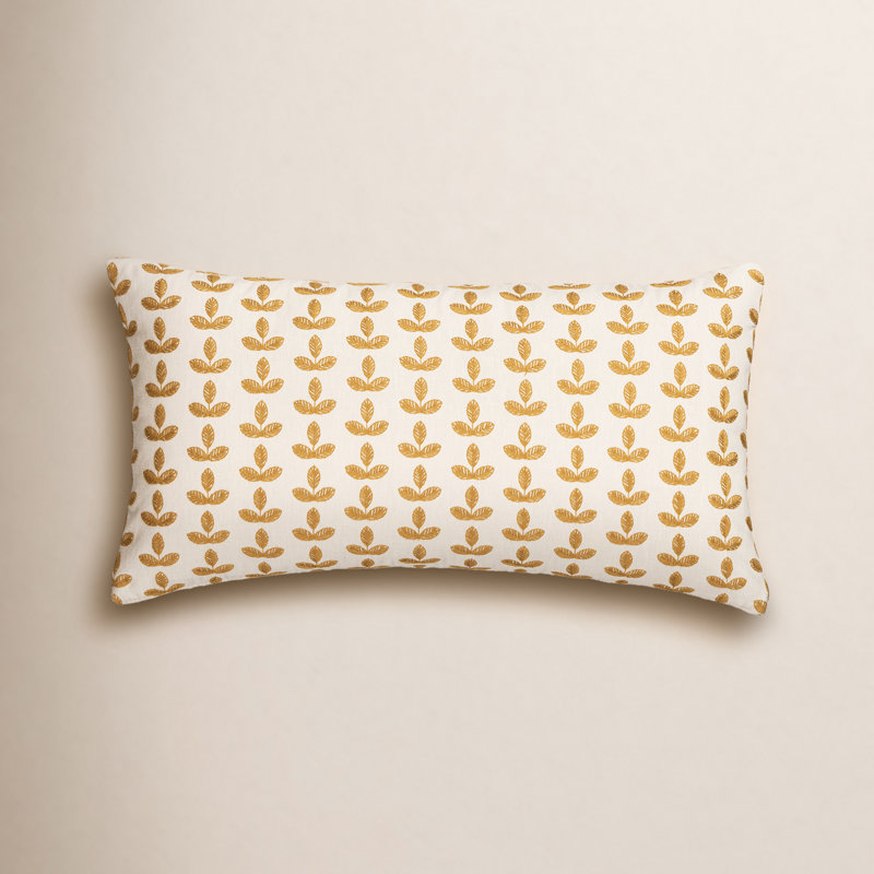 Birch Lane Trillium Throw Pillow Lumbar, Polyester, Yellow Floral