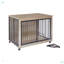 Table d'appoint style cage pour chien avec bol rotatif