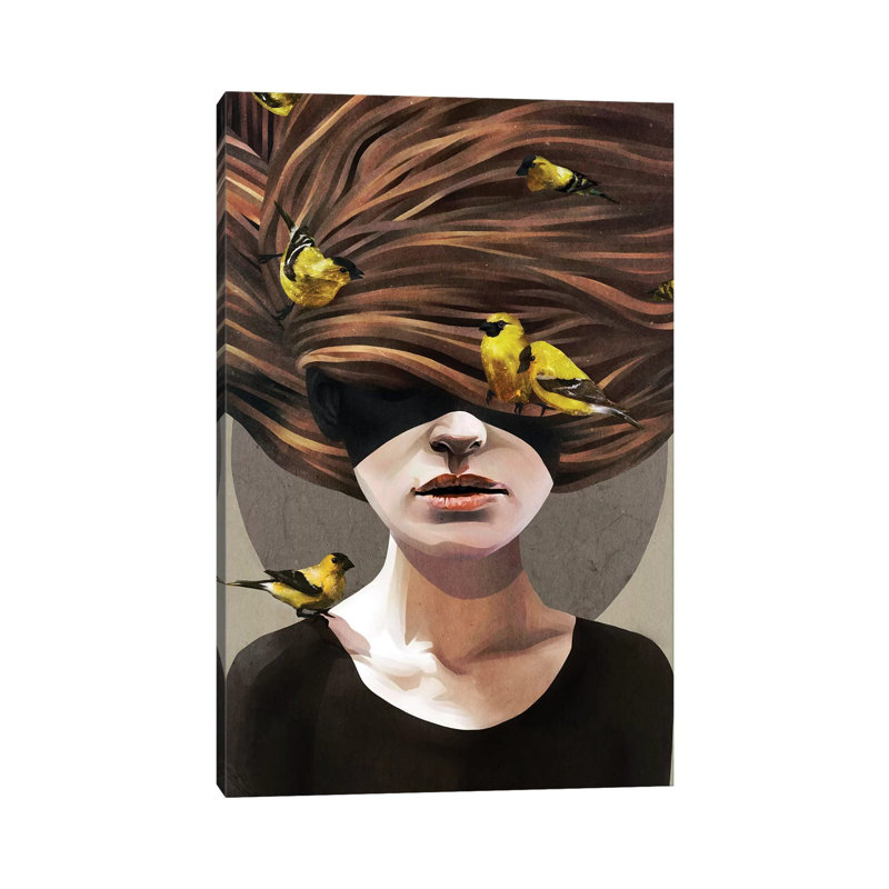 Girl With Finches by Ruben Ireland - Wrapped Canvas Print, 152.5 cm H x 101.5 cm W