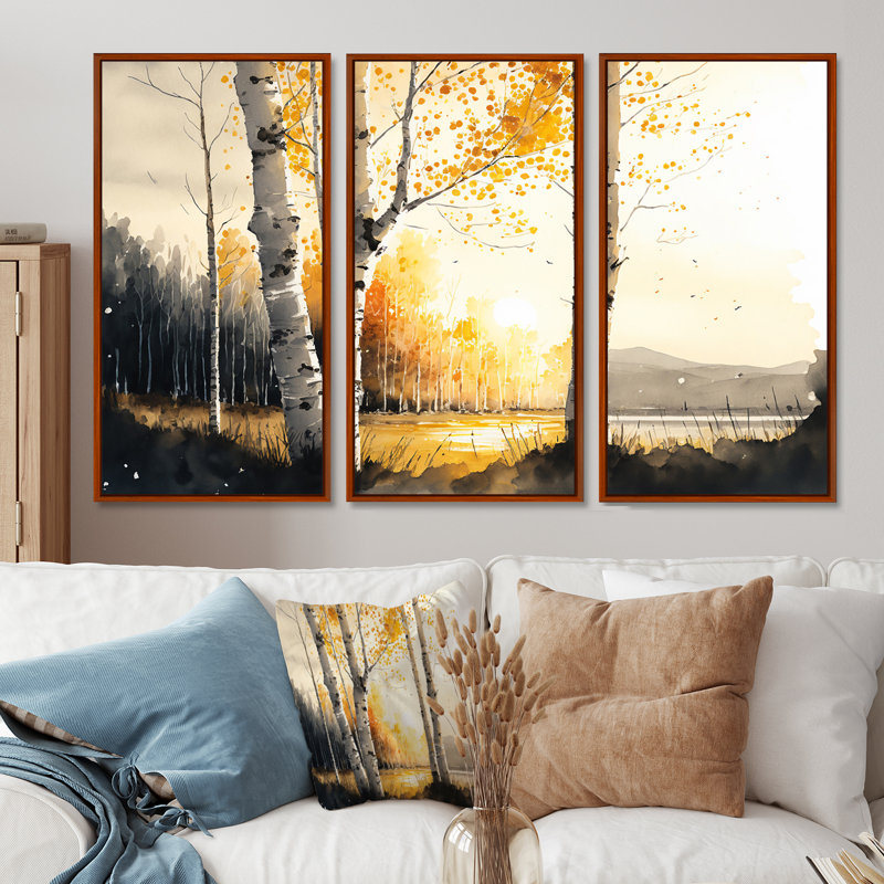 Zeynep - 3 pièces sur toile, H 28 po x l 36 po, Toile tendue