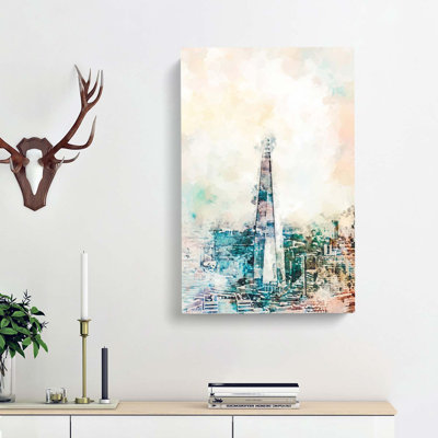 The Shard Building London in Abstract - Wrapped Canvas