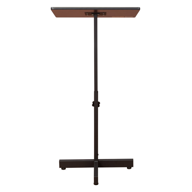 Adjustable Height Cherry and Black Steel Lectern Stand