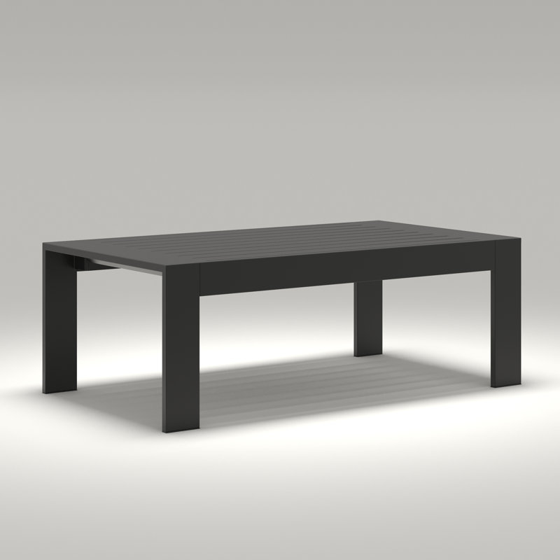Alturas Standalone Product Aluminum Outdoor Patio Coffee Table Modern Rectangle End Table, Black