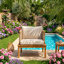 Fauteuil club en bois d'acacia et corde avec coussins l 29 po x P 32 po x H 11,5 po Christopher Knight Home