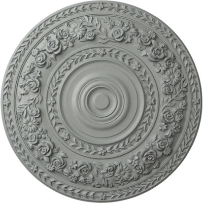 Endurathane Rose Ceiling Medallion, 33 7/8"OD x 2 3/8"P (Fits Canopies up to 13 1/2"), Factory Primed