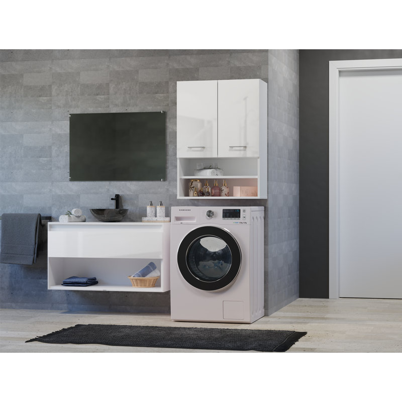 Hilkowski Bathroom Cabinet, High Gloss White