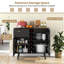 Buffet de cuisine 2 portes avec tiroirs et tablettes réglables noir