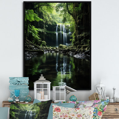 «Waterfall Hidden Oasis Forest I», reproduction sur toile