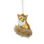 4.5" Gold and White Sitting Fox Christmas Ornament