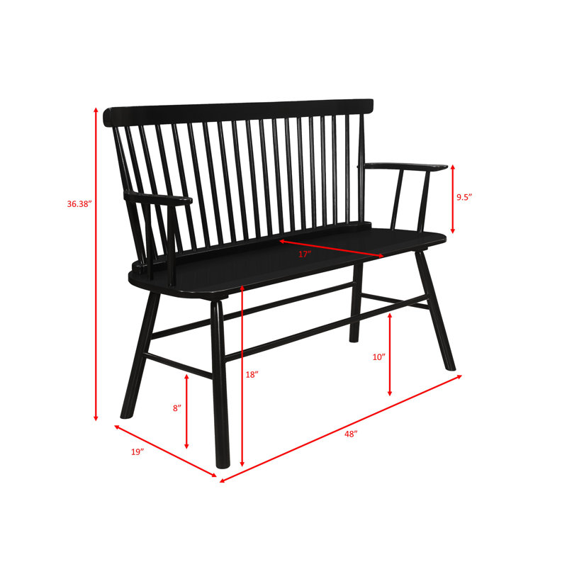 Chaise avec accoudoirs en bois noir Style