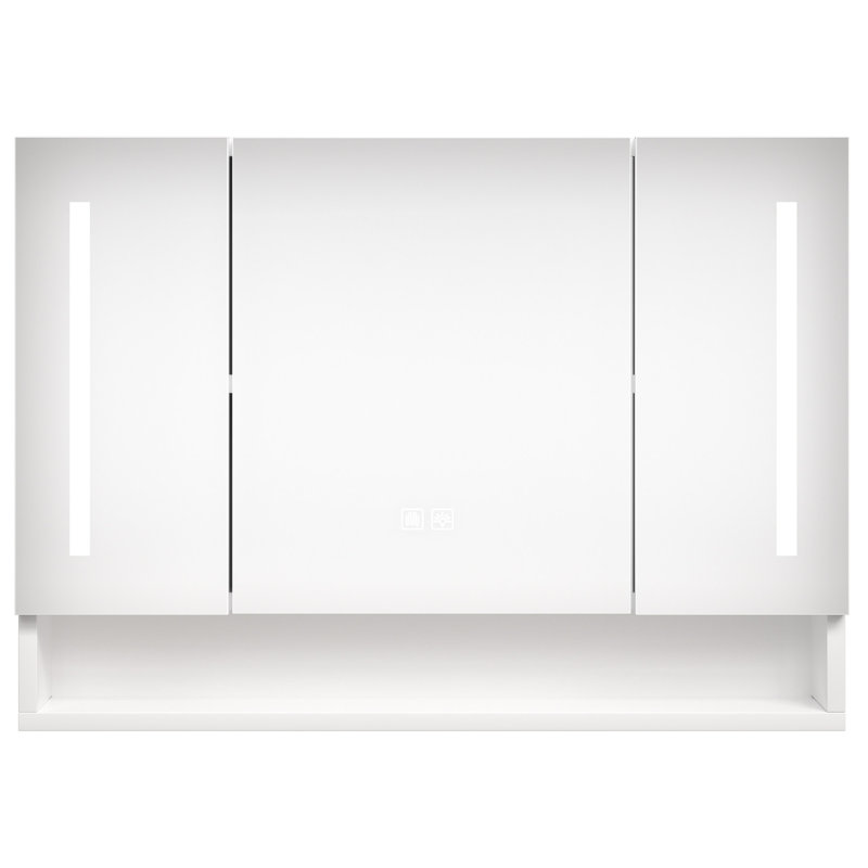 Armoire de rangement pour salle de bain moderne avec DEL et miroir - 40,4 x 27,71 x 5,25 pouces, blanc, fixation murale, imperméable, anti-corrosion blanc et lumières 39 x 28 moderne, aluminium, multi-compartiments