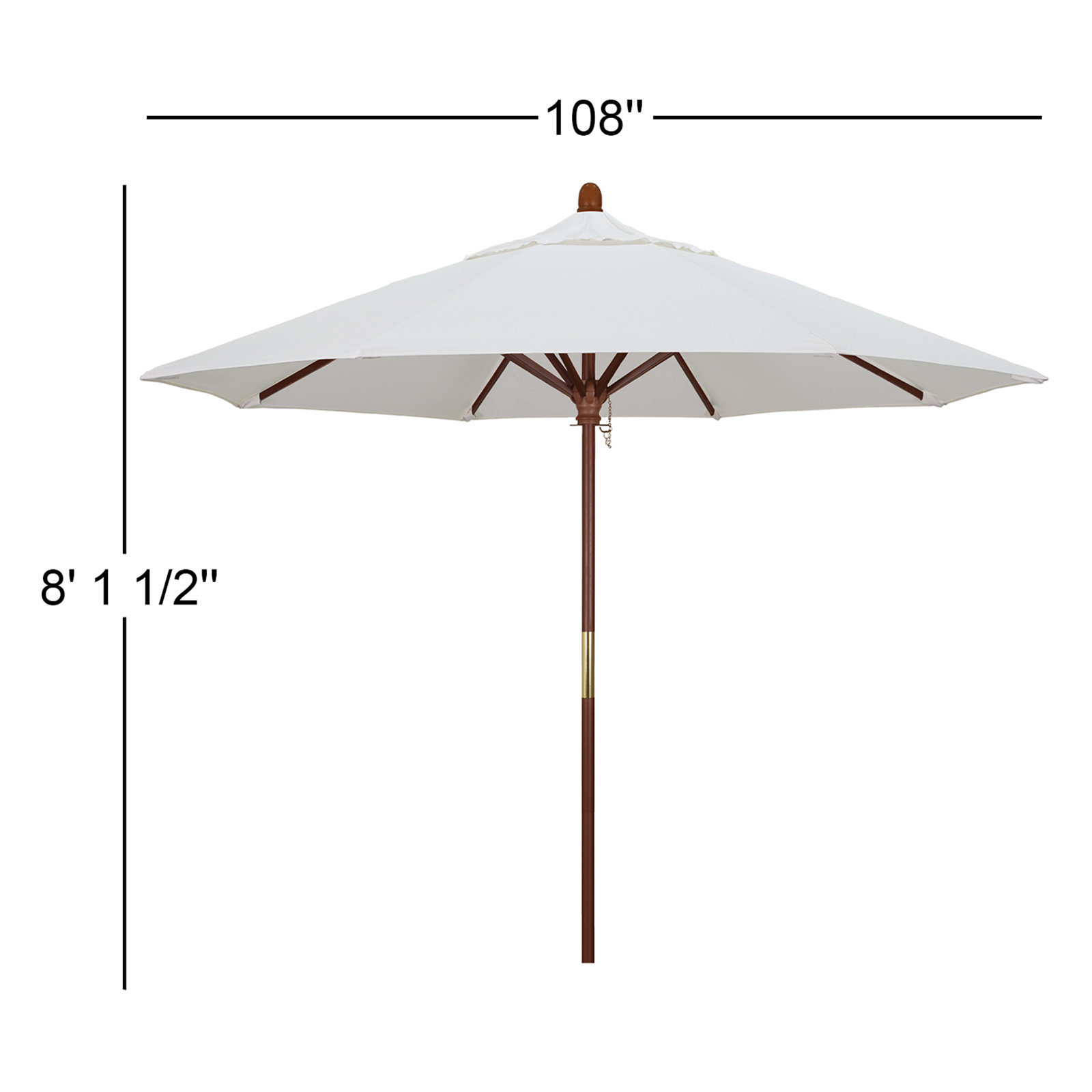 Manford 108'' Sunbrella® Outdoor Umbrella, Canvas Natural Sunbrella® Canvas