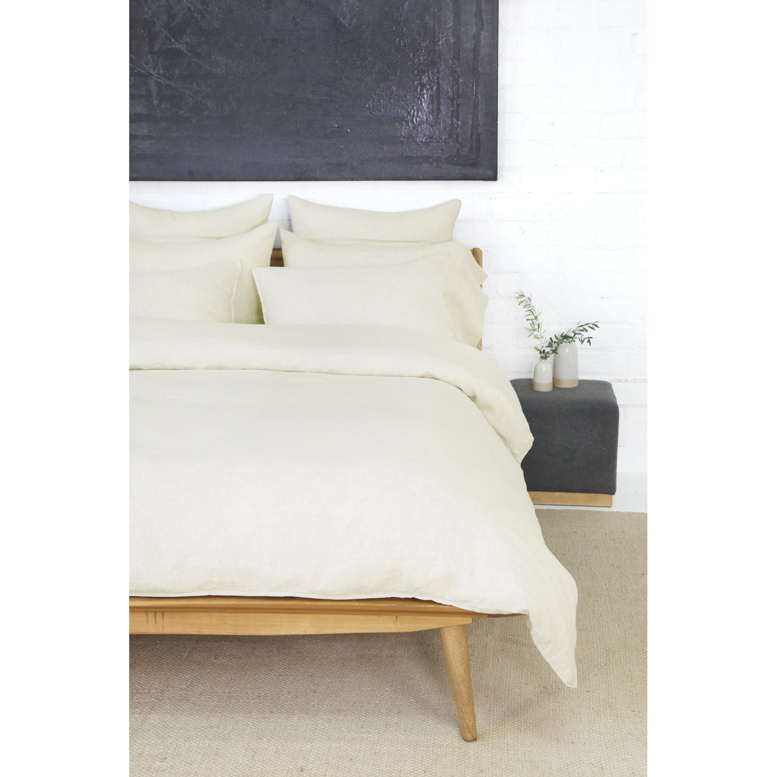 Parker Linen Shams, Cream