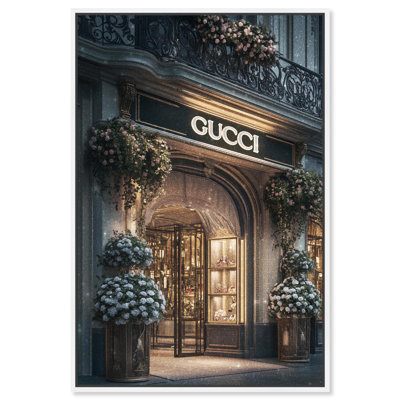 Illuminated Luxury Store Canvas Fashion Art Print by Art Remedy