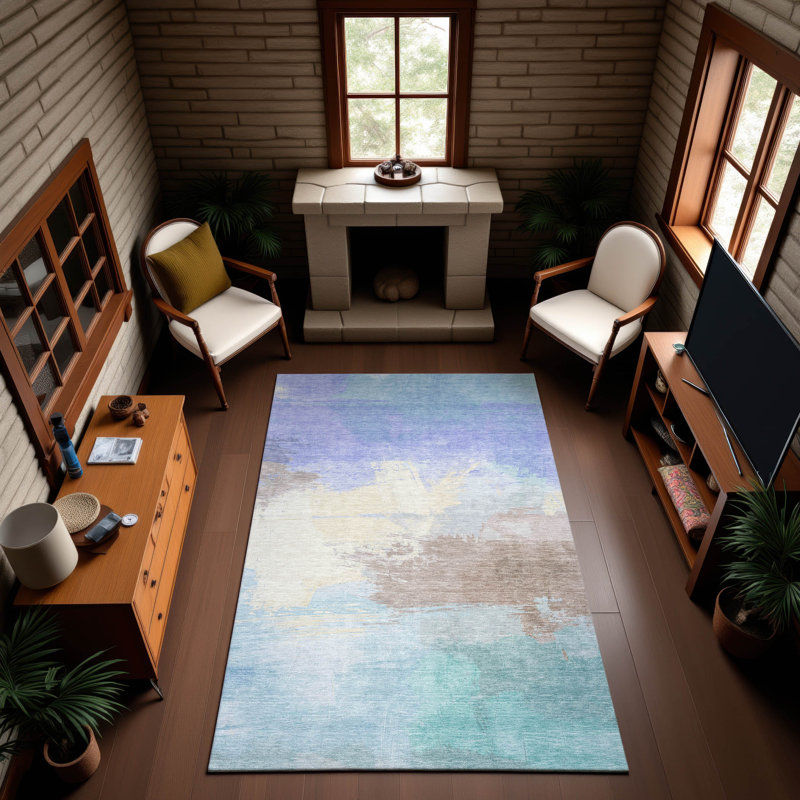 Premium Machine Washable Elize AMF1517 Modern Rug, Rectangle 10' x 14'