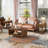 Rectangular Wood Coffee Table For Living Room, 41.5-Inch Coffee Table With Solid Wood Legs
