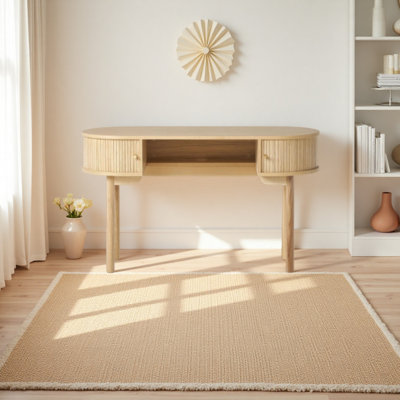 Bureau rétro en bois massif ovale