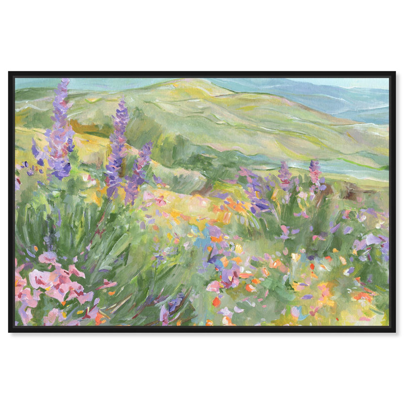 Toile «Blooming Fields» par Art Remedy, Noir, H 31 po x l 46 po, Cadre flottant