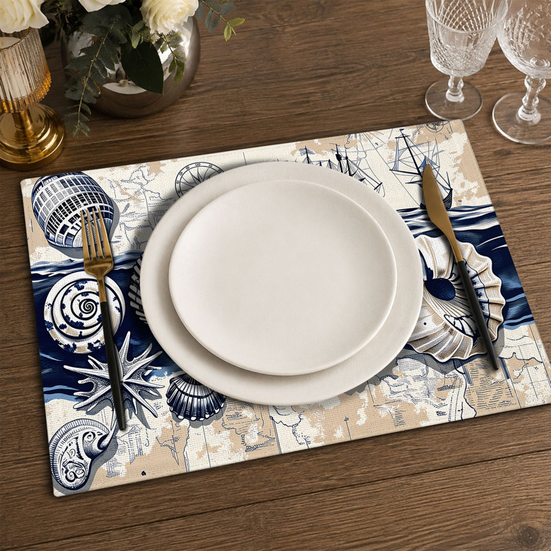 4-Piece Polyester Rectangle Dining Table Placemat