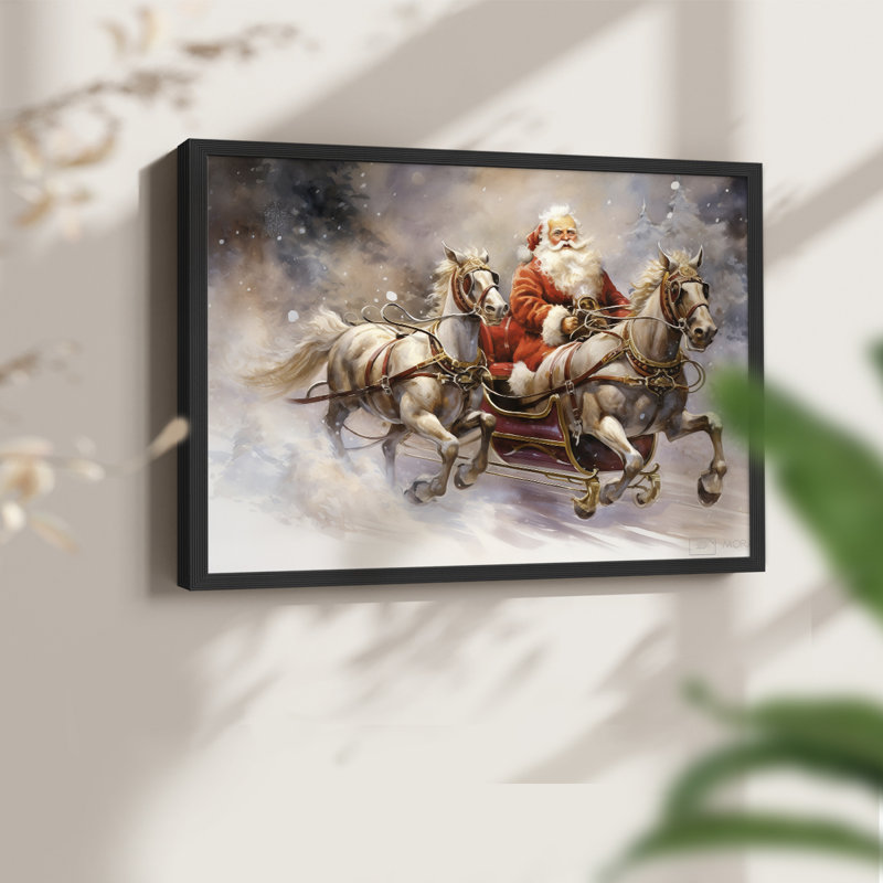 Chirstmas Art-CCCLVII -Framed Print - Restickable, H 8 po x l 10 po, Noir, noir, noir, noir