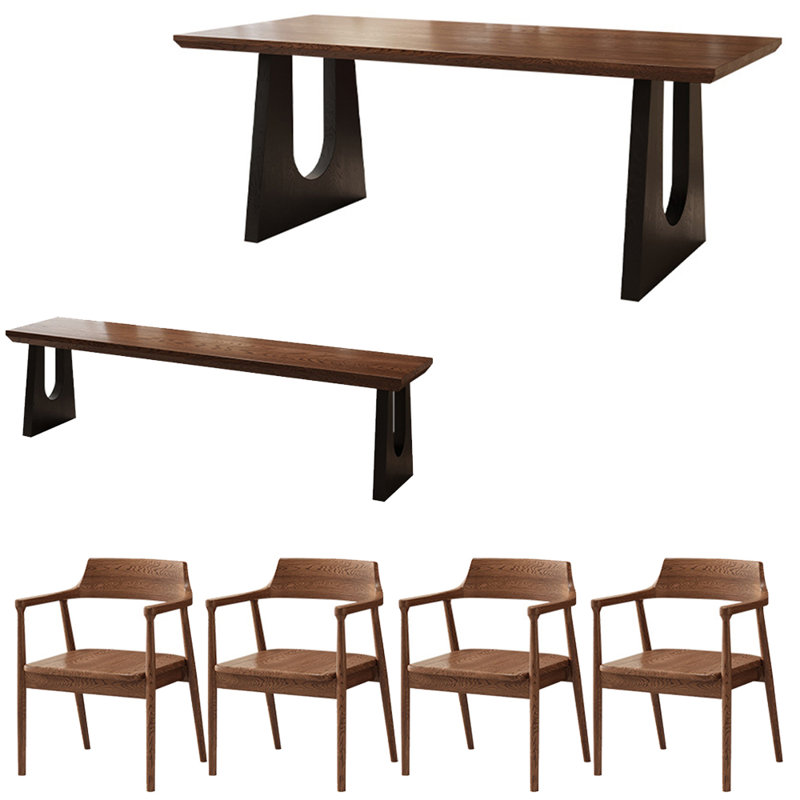American Style Solid Wood Rectangular Dining Table