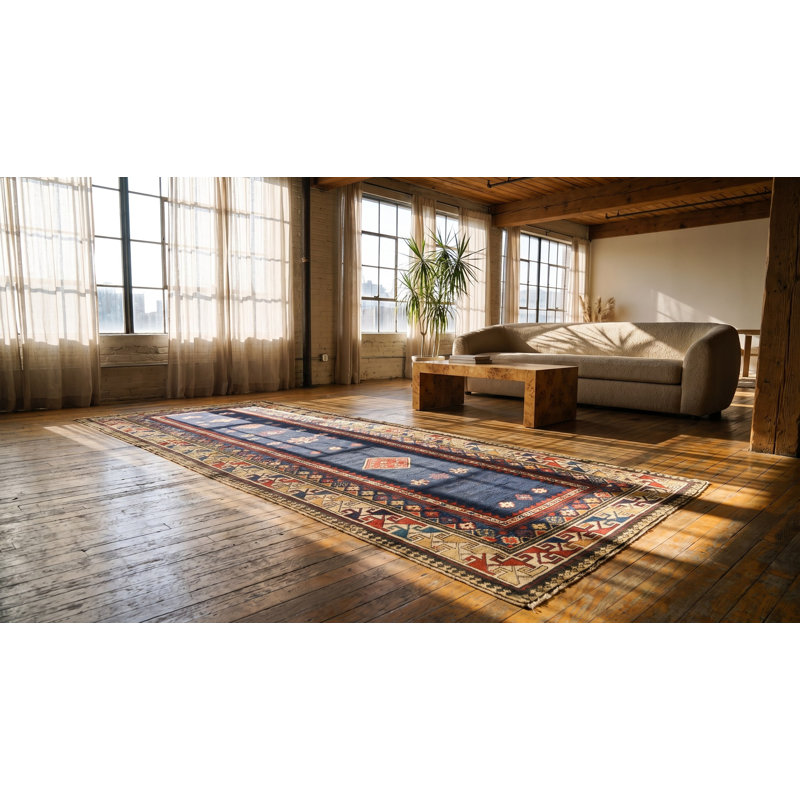Antique Kazak Caucasian Blue 1880s Rug