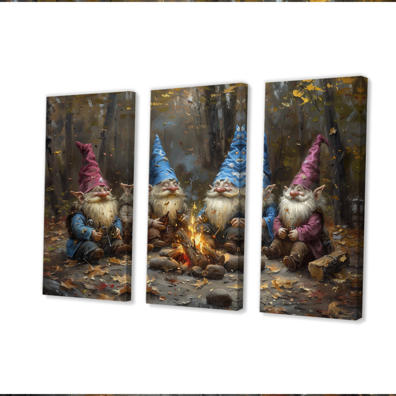 Ensemble de salon gnome d'automne, Canevas, H 32 po x l 48 po x P 1 po