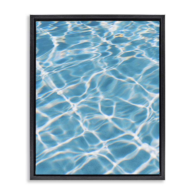«Summer Water Reflection» par Justine Milton, Cadre flottant noir de jais, H 21 po x l 17 po