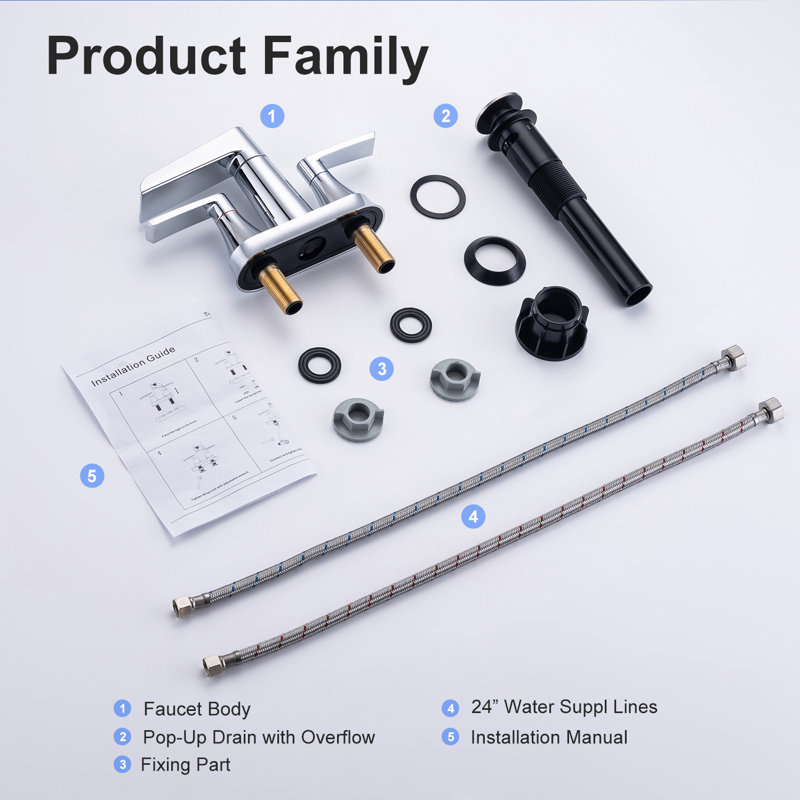 Bathroom Faucet with Drain Assembly, Chrome