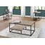 Ensemble de table, café, bout, côté, décor, salon, stratifié brun, métal noir-677868903