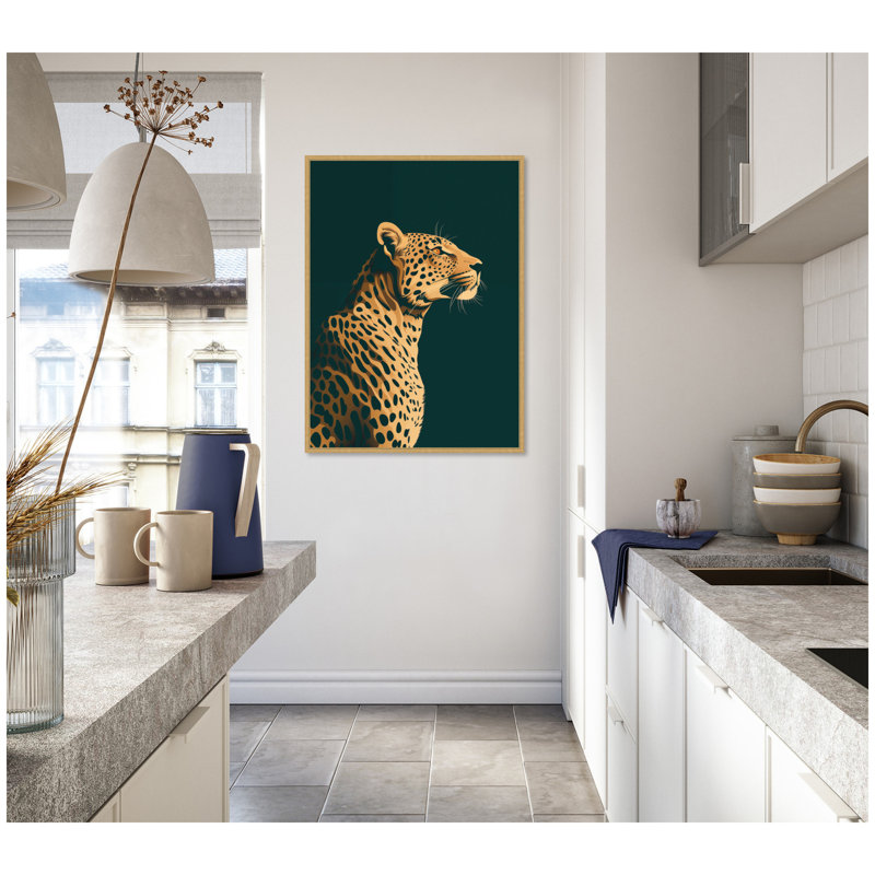  «Emerald Gilded Cheetah» par The Creative Bunch Studio, reproduction d'art sur toile encadrée