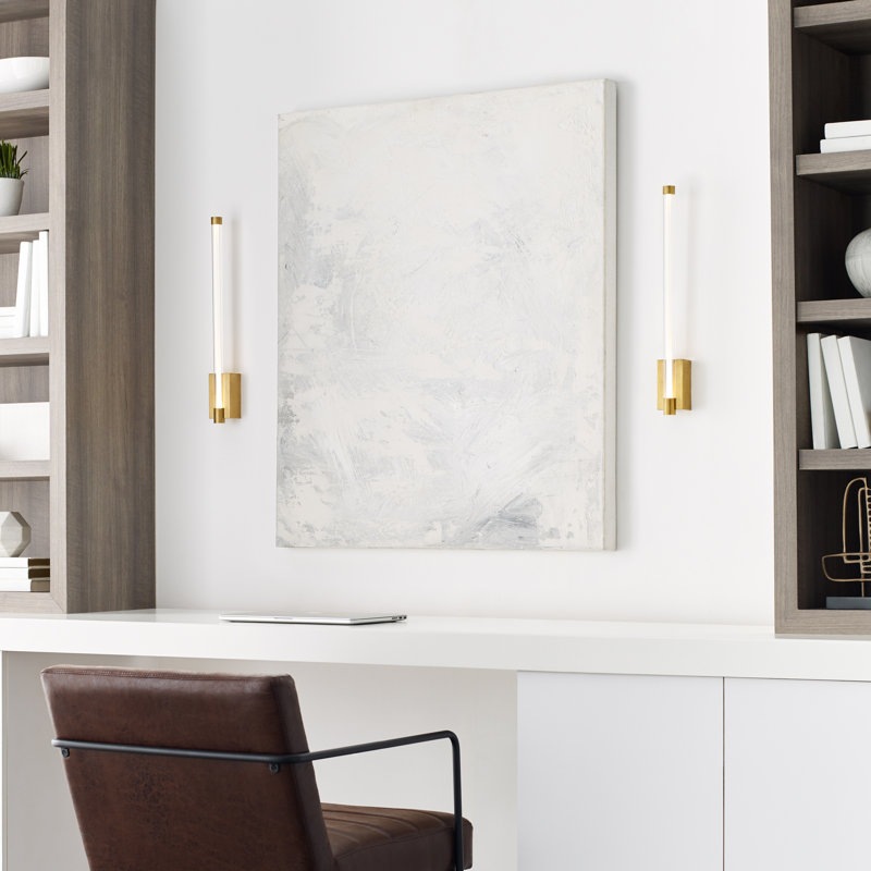 Phobos 1 - Light LED Armed Sconce, Natural Brass