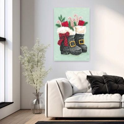 Candy Cane Boots II Whimsical Abstract Contemporary