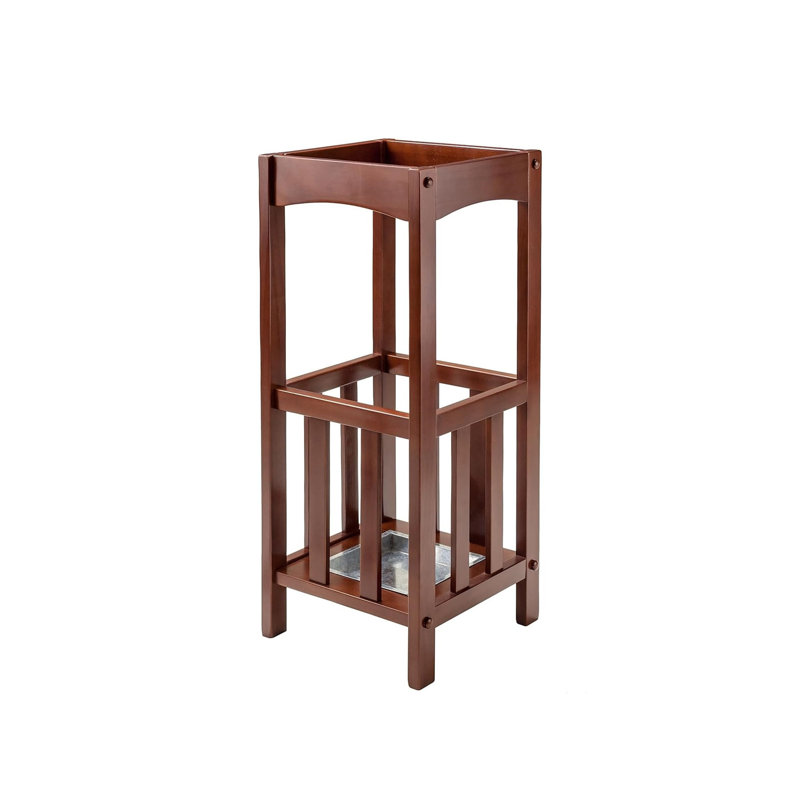 Porte-parapluies avec plateau en métal pour bureau et entrée, brun